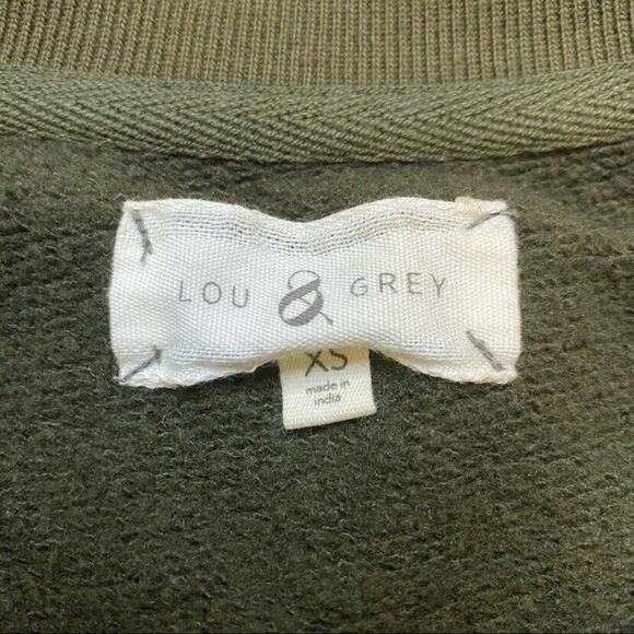 Lou and Grey Sweater Womens XS Pullover Oversized Top Olive Knit Cotton Blend - Picture 6 of 9